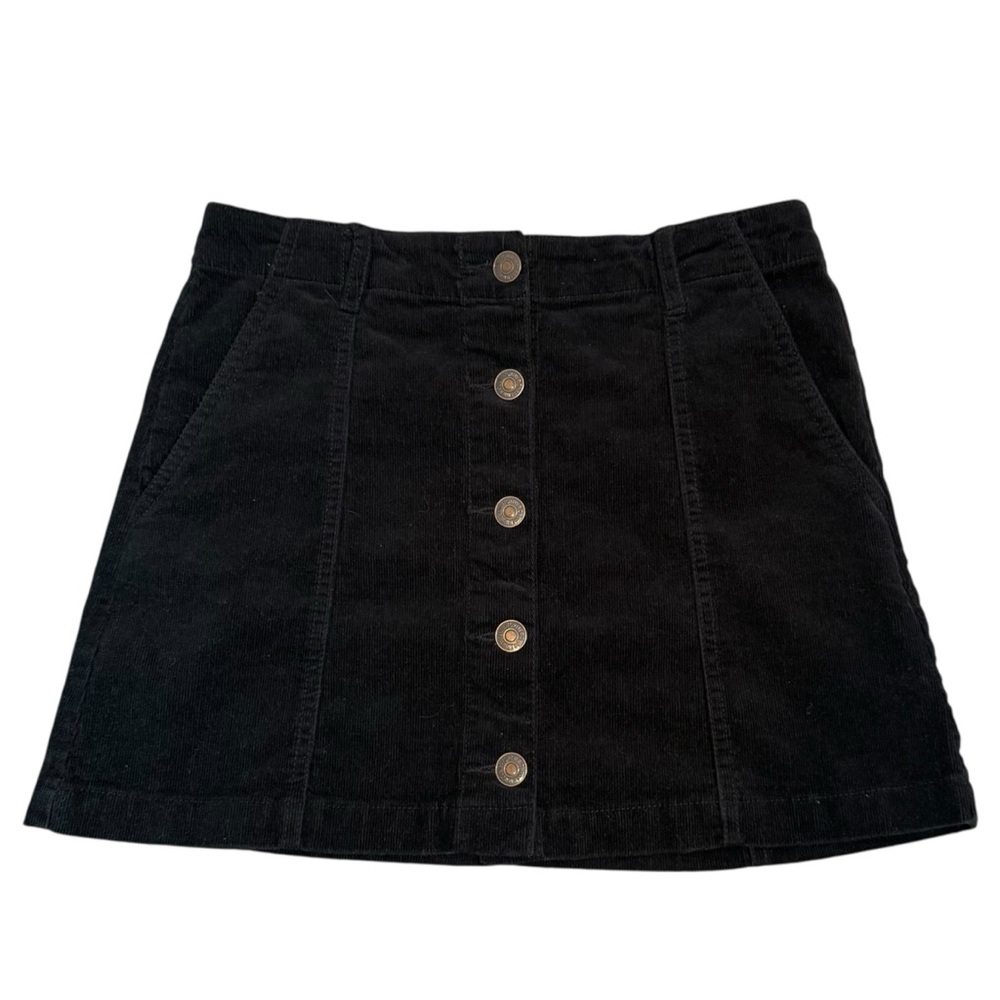 Forever 21 Black A-Line Corduroy Mini Skirt